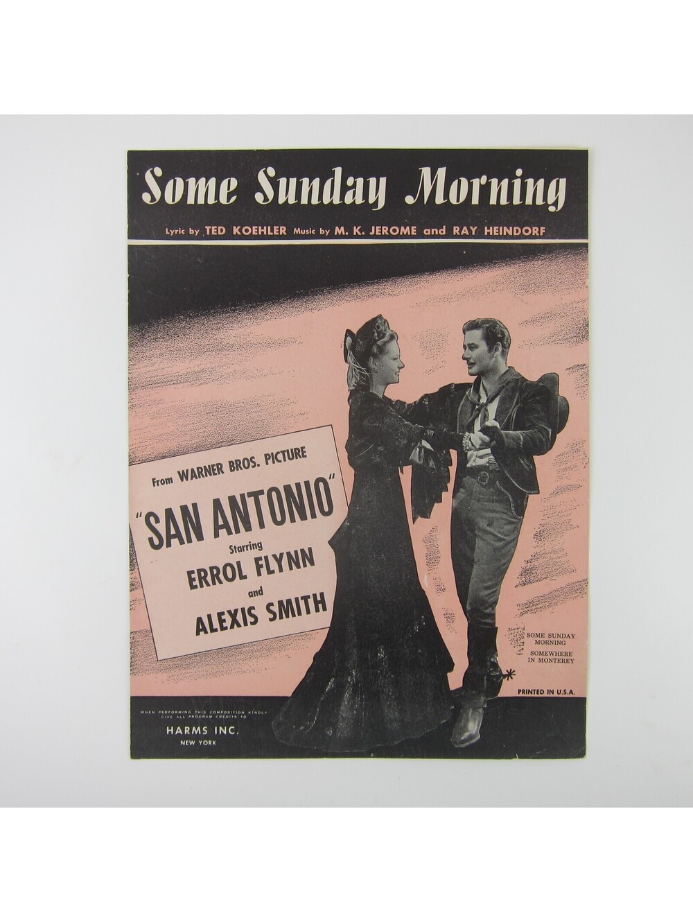 Sheet Music Some Sunday Morning San Antonio Errol Flynn Alexis Smith Vintag 1945
